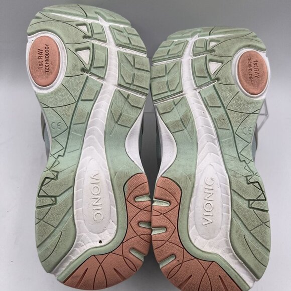 Vionic Berlin Womens 8.5  Gray Mint Mesh Athletic Slip On Sneakers Running Shoes - Picture 12 of 13
